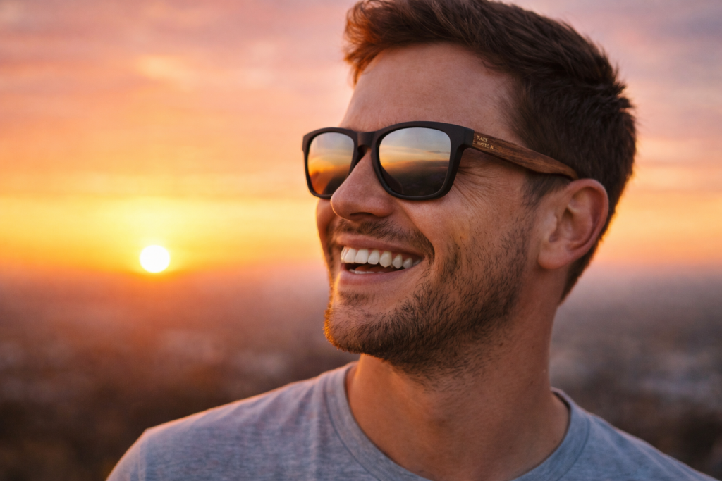 nachhaltige sonnenbrillen für männer von take a shot