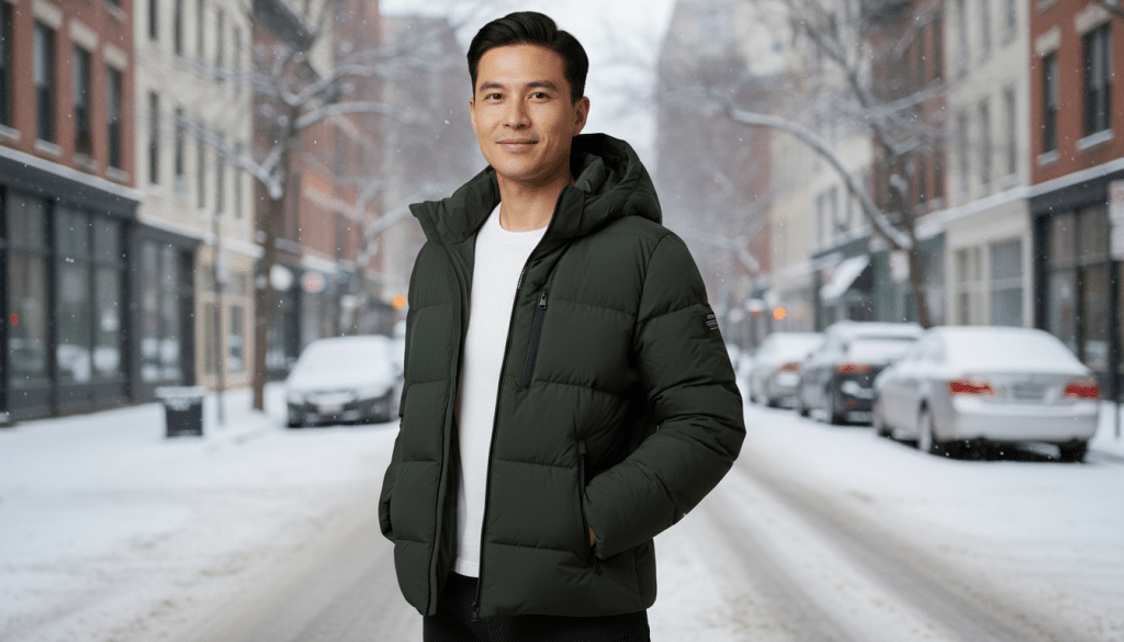 vegane winterjacke für männer von ecoalf